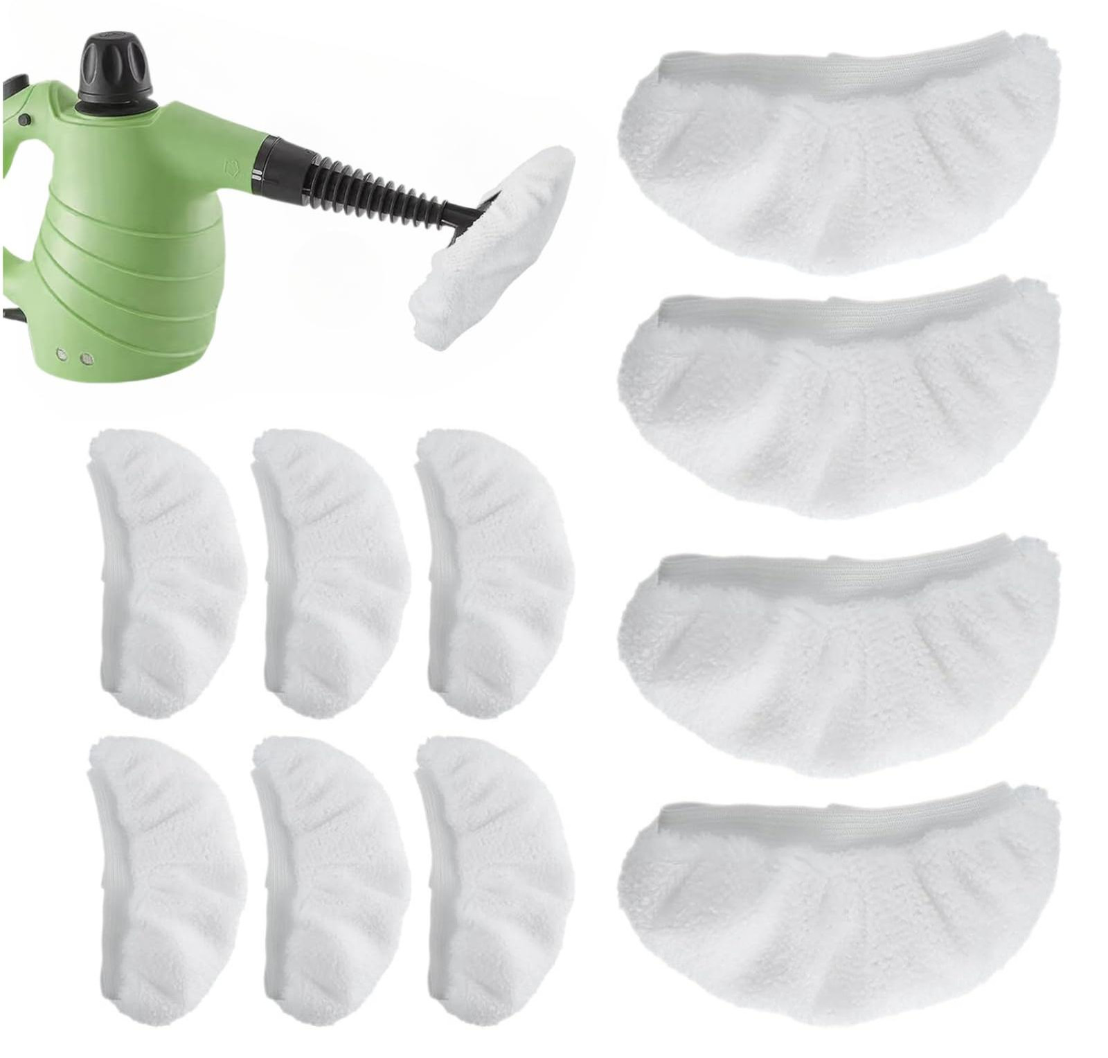 Dripio Stoomreinigingspads, 10 stuks, wit, universeel, wasbaar, microvezel