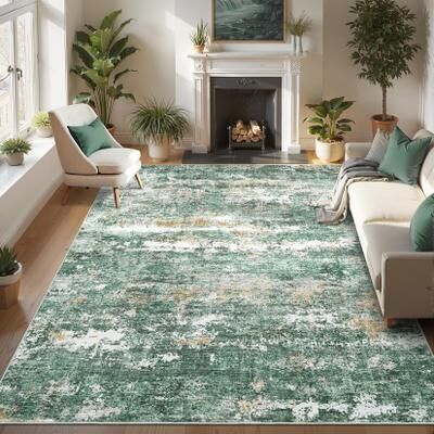 Garvee Washable Modern Abstract Living Room Bedroom Area Rug