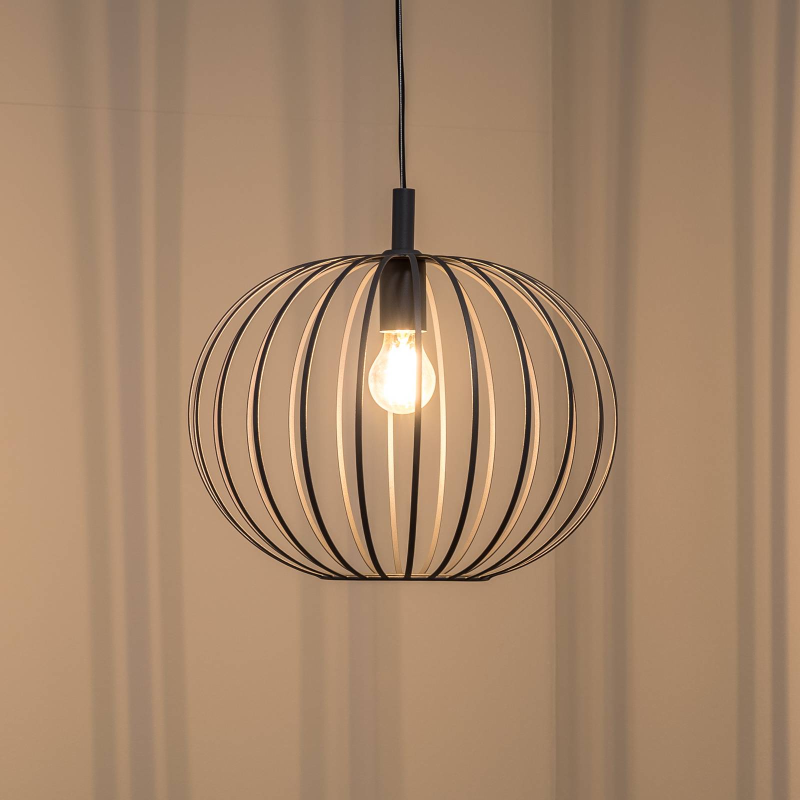 Hängelampe Valor Argon, dimmbar, schwarz, für Wohn- / Esszimmer, Metall, Modern, Pendelleuchte
