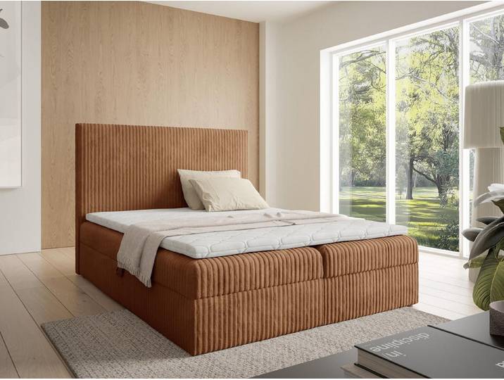 Compleo Boxspringbett Kontinentalbett mit zwei Bettkästen, Doppelbett (TOPSELLER, Bonellfederkernmatratze), Höhe des Kopfteils: 120 cm