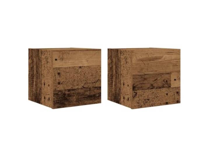 Helloshop26 2 Stück TV-Möbel Wand Stilvoll Praktische Aufbewahrung 30,5 x 30 x 30 cm aus Holzwerkstoff Altholz 02_0050881