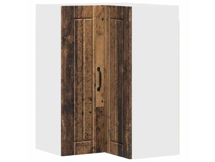 fsahslih Wand-Eckschrank Lucca Altholz-Optik 57x57x80 cm Holzwerkstoff Platzsparender Küchen-Eckschrank in Altholz-Optik mit 2 Türen und 2 Ablagen für optimale Raumnutzung in der Küche.