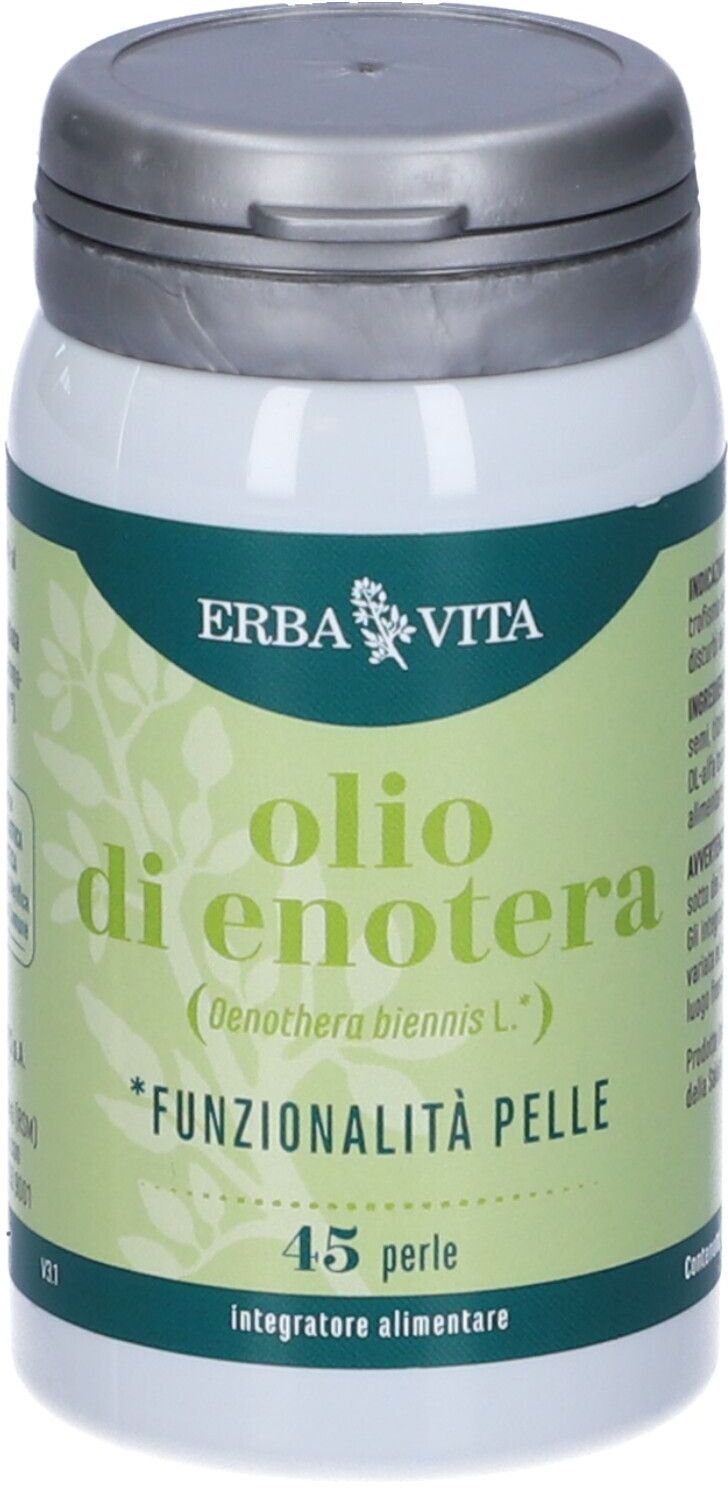 Olio di Enotera Erba Vita - Integratore Pelle e Ciclo Mestruale, 45 Perle