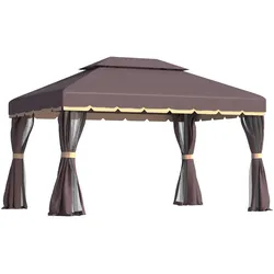 PAVILLON Alu+Polyester Kaffee+Schwarz