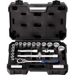 1/2" Steckschlüssel Satz 22tlg proficraft, 72 Zahn Knarre