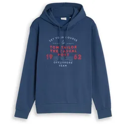 Tom Tailor Hoodie Sweatshirt - Herren - Gr. S - blau/print
