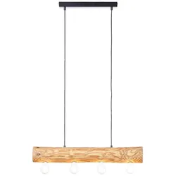 BRILLIANT Lampe, Trabo Pendelleuchte 4flg eiche geölt, 4x A60, E27, 25W, Holz aus nachhaltiger Waldwirtschaft (FSC)