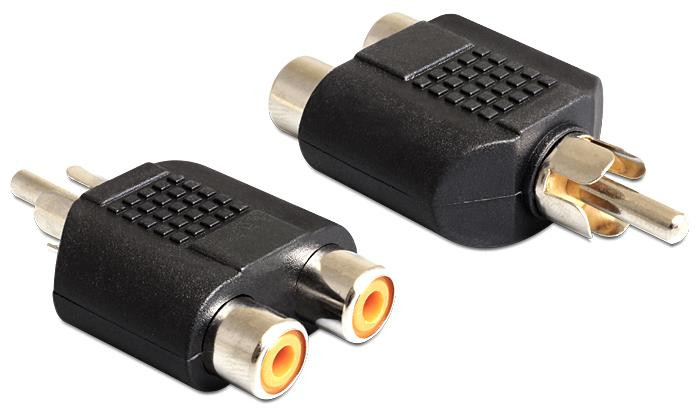 Delock 84499 RCA naar 2x RCA adapter, zwart