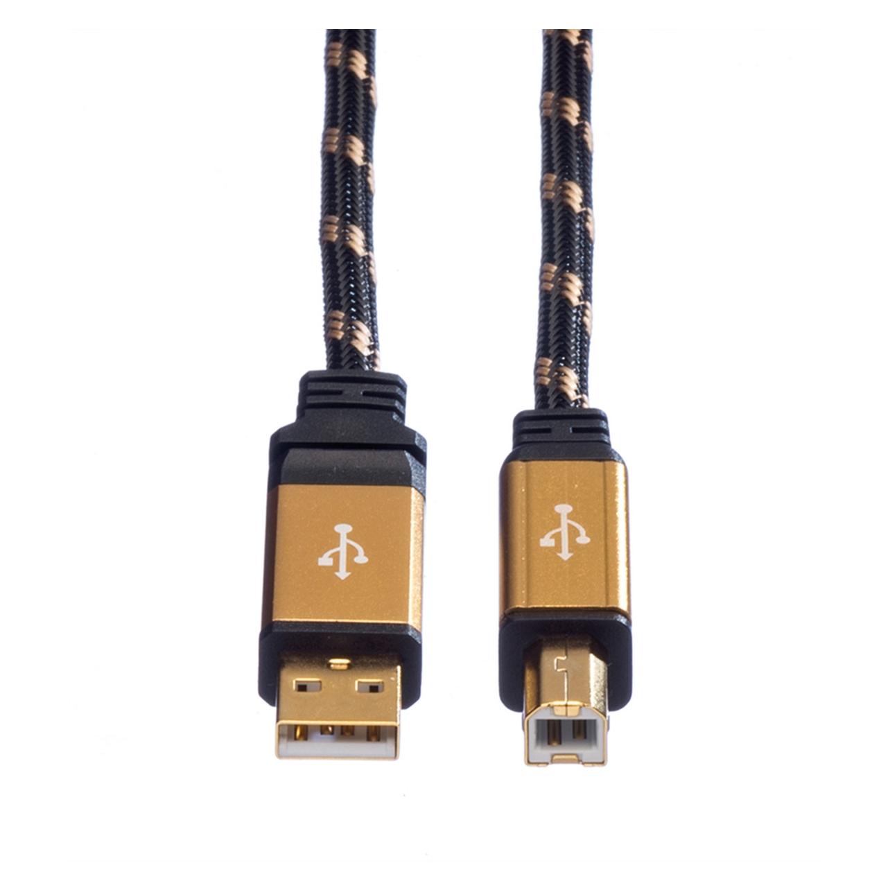 Roline Gold USB 2.0 (1.80 m, USB 2.0) (11.88.8802-Gold)