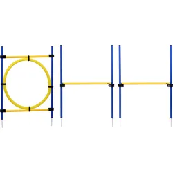 3-teiliges Agility Sprung-Set, mit 2 Hürden und Sprungreif