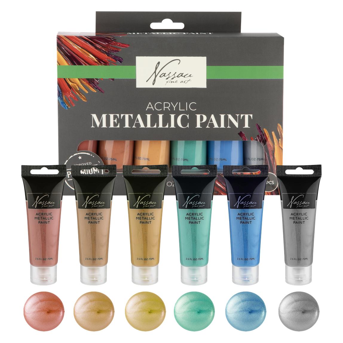 Nassau Acryl-Metallic-Farbe - 6 Stück - AR0769/GE (AR0769/GE)