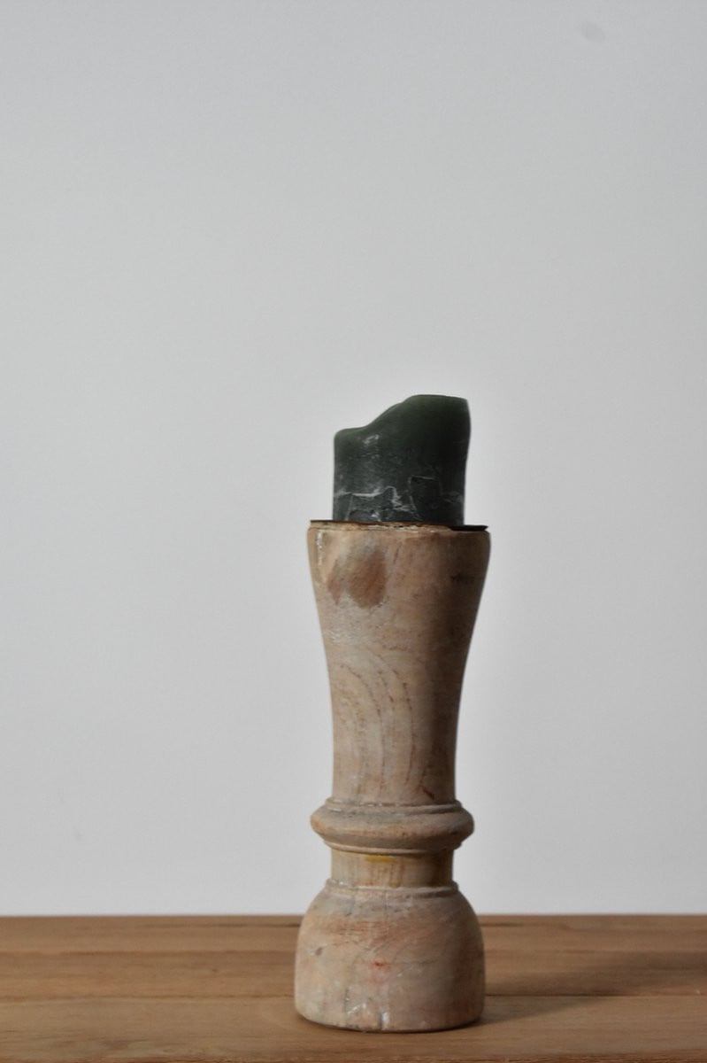 Stoere houten kandelaar voor kaarsen - Landelijke stijl - Indiaas design