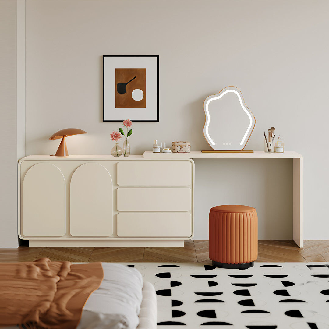 Orren Ellis Dressing Table Beige 75cm H X 140cm W X 39.9cm D