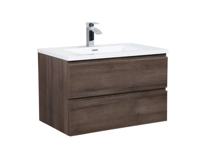 Meuble de salle de bain Angela 80cm lavabo Marron – Armoire de rangement Meuble lavabo