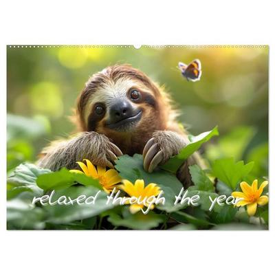 sweet sloths - relaxed throughout the year (Wall Calendar 2026 DIN A2 landscape), CALVENDO 12 Month Wall Calendar