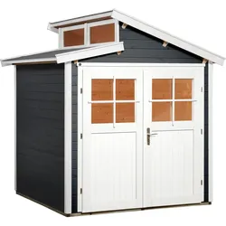Weka 21 mm Gartenhaus 226 - 205 x 209 cm anthrazit - 50 % Rabatt auf Dacheindeckung