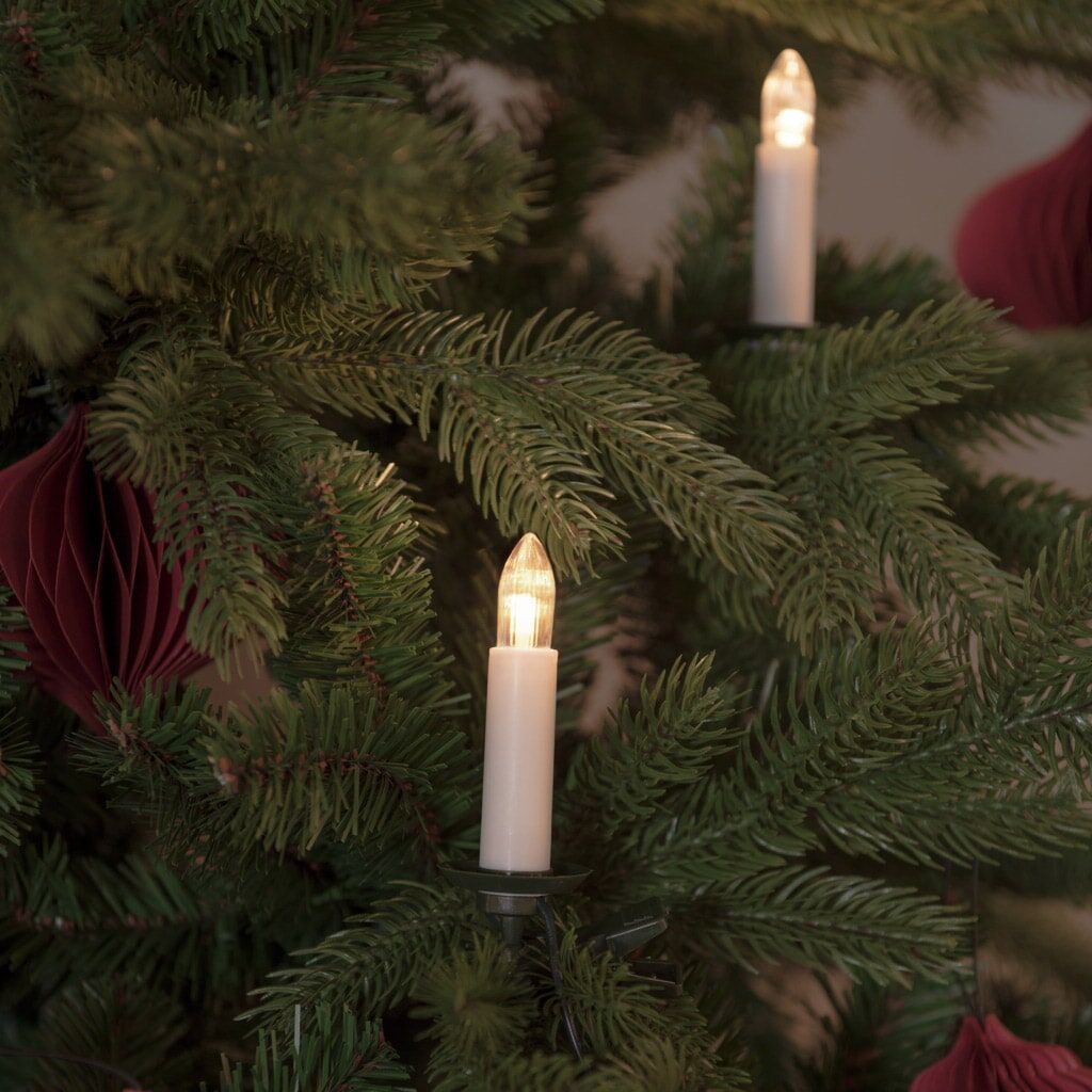 KONSTSMIDE LED-Christbaumkerzen "Weihnachtsdeko, Christbaumschmuck", weiß, Dioden 16 Stk., Gesamtlänge 15,5m, Lichterketten, Topbirnen, One String, 16 funkelnde bernsteinfarbene Dioden, LED-Christbaumkerzen