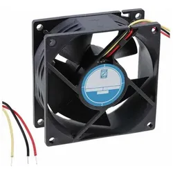 RS PRO DC fan, alarm, 80x32mm 94.4cu.m/h 24V (80 mm), PC Lüfter, Schwarz