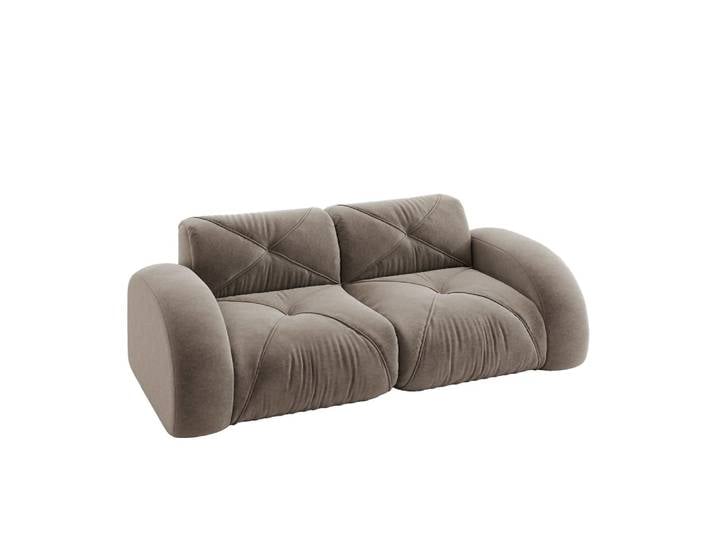 Canapé 2 places tissu chenille taupe design articulé
