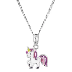 trendor 68486 Kinder-Halskette Einhorn Silber 925, 38 cm