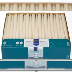 METRO PROFESSIONAL Tafelkerzen, Paraffin, 2.2 x 24 cm, Brenndauer 7 Stunden, hellbeige, 100 Stück