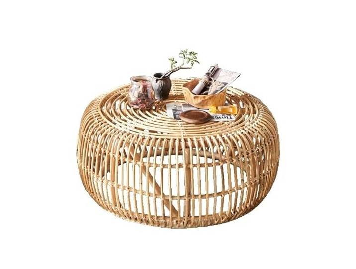 ksjdieunf Couchtisch Runder Couchtisch aus Rattan, Kombination, Schlichtes, modernes Wohnzimmer, Kleiner, Beistelltisch for kleine Wohnung Tische for Wohnzimmer(A)