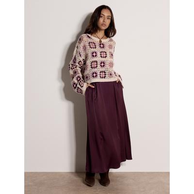 Strickpullover APRICOT "Häkelpullover", Damen, Gr. M (38), rosa (mauve), gehäkelt, , Modisch, relaxed fit kurz, Rundhals, Gerade, Pullover Strickpullover, mit quadratischem Muster
