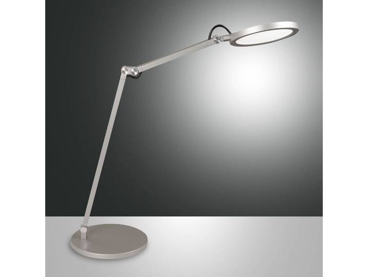 Fabas Luce LED Tischleuchtelampe Regina, dimmbar, alu / grau / zink, für Arbeitszimmer / Büro, Metall, Modern