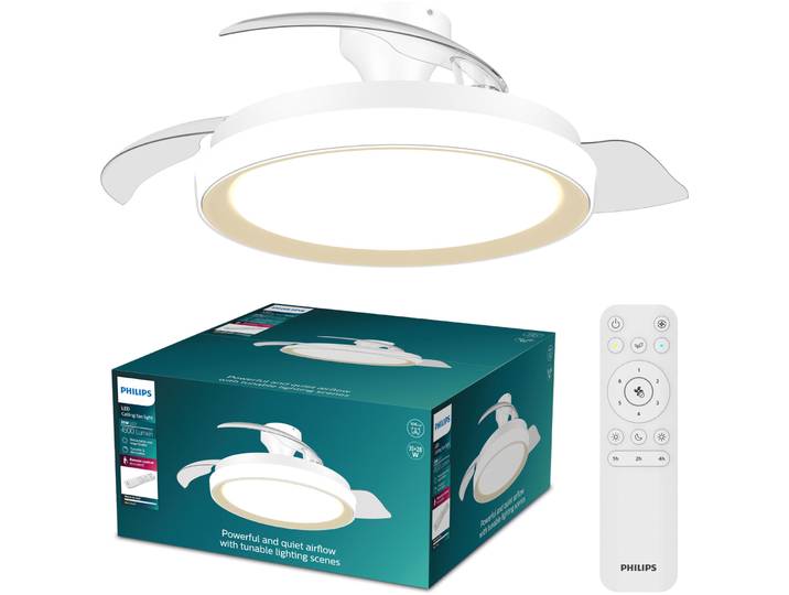 Deckenventilator mit Licht Philips Gold B 106 cm Leuchtmittel inklusive - LED - LED Energiesparlampen