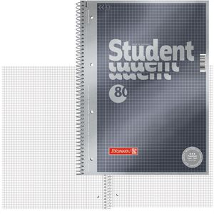 Brunnen Collegeblock Student Premium 1067142, A4, Innenrand, 90 g/m², 80 Blatt, kariert