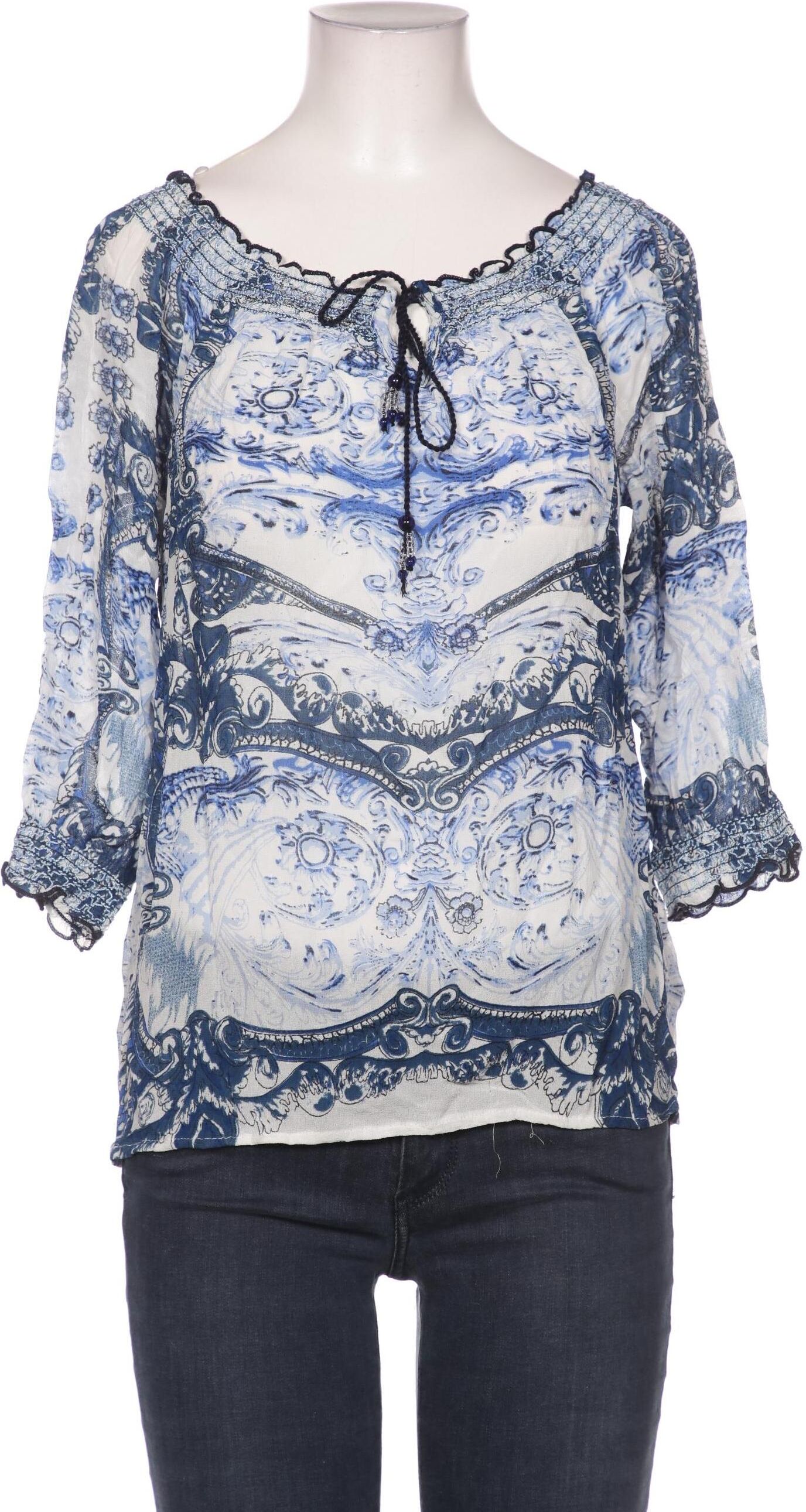 Kriss Trading Sweden Damen Bluse, Blau, Gr. S, Viskose - Second Hand