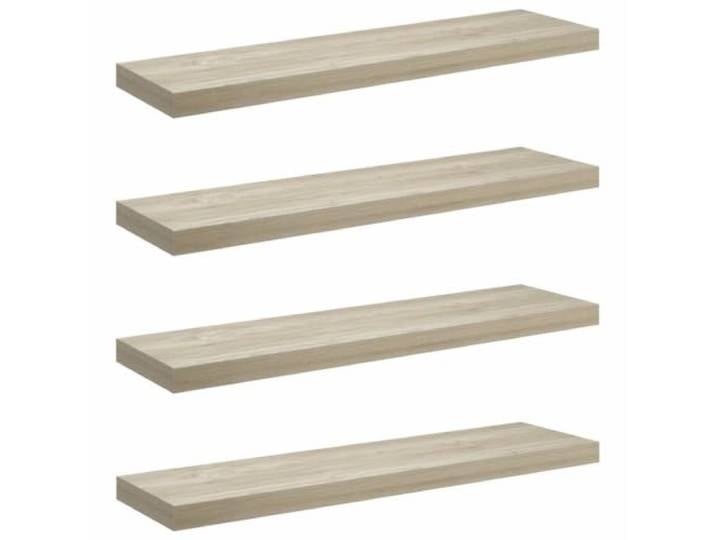 LASWWQMRF Schweberegal 4er Set Eichefarben 90x23,5 cm Wandboard MDF Stilvolle Wandablage für Wohnzimmer und Schlafzimmer, ideal zur Präsentation von Deko, Büchern und Rahmen.