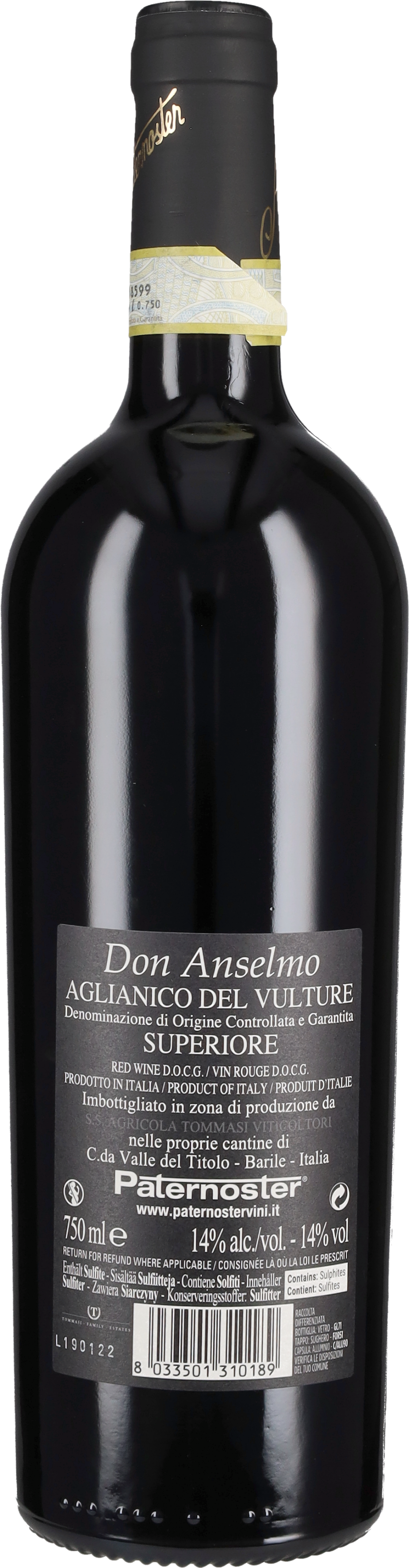 Aglianico del Vulture 'Don Anselmo' Paternoster 2017