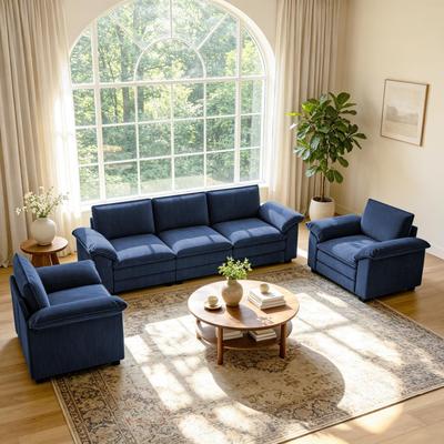 DREAMSIDEA Corduroy Living Room Seating Set