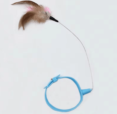 Inspire Curations SpinWhisk 360 Rotating Cat Teaser Toy With Bell & Dragon Totoro Design blue