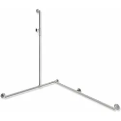 HEWI Duschhandlauf System 900 PG57 Edelstahl, verschiebbarer Brausehalter, 1250 mm