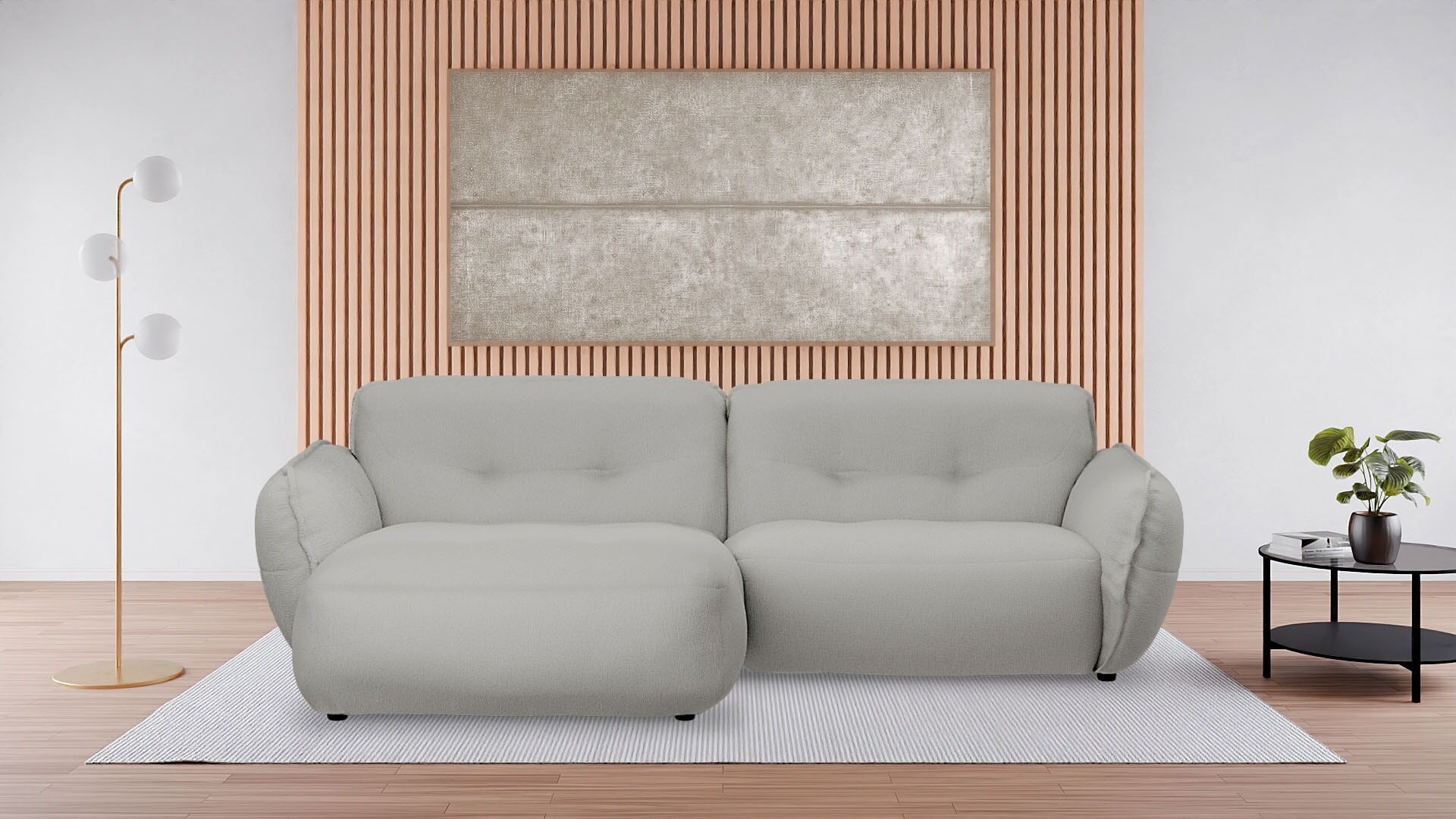 Ecksofa BETYPE "Be Fluffy Mega Sofa, bequem, viel Platz, Breite 289cm, L-Form", silber (silber grau), B:289cm H:87cm T:184cm, 100% Polyester, Sofas, Ecksofa, Softes Sitzgefühl, moderne Kedernaht, hochwertiger Bezug