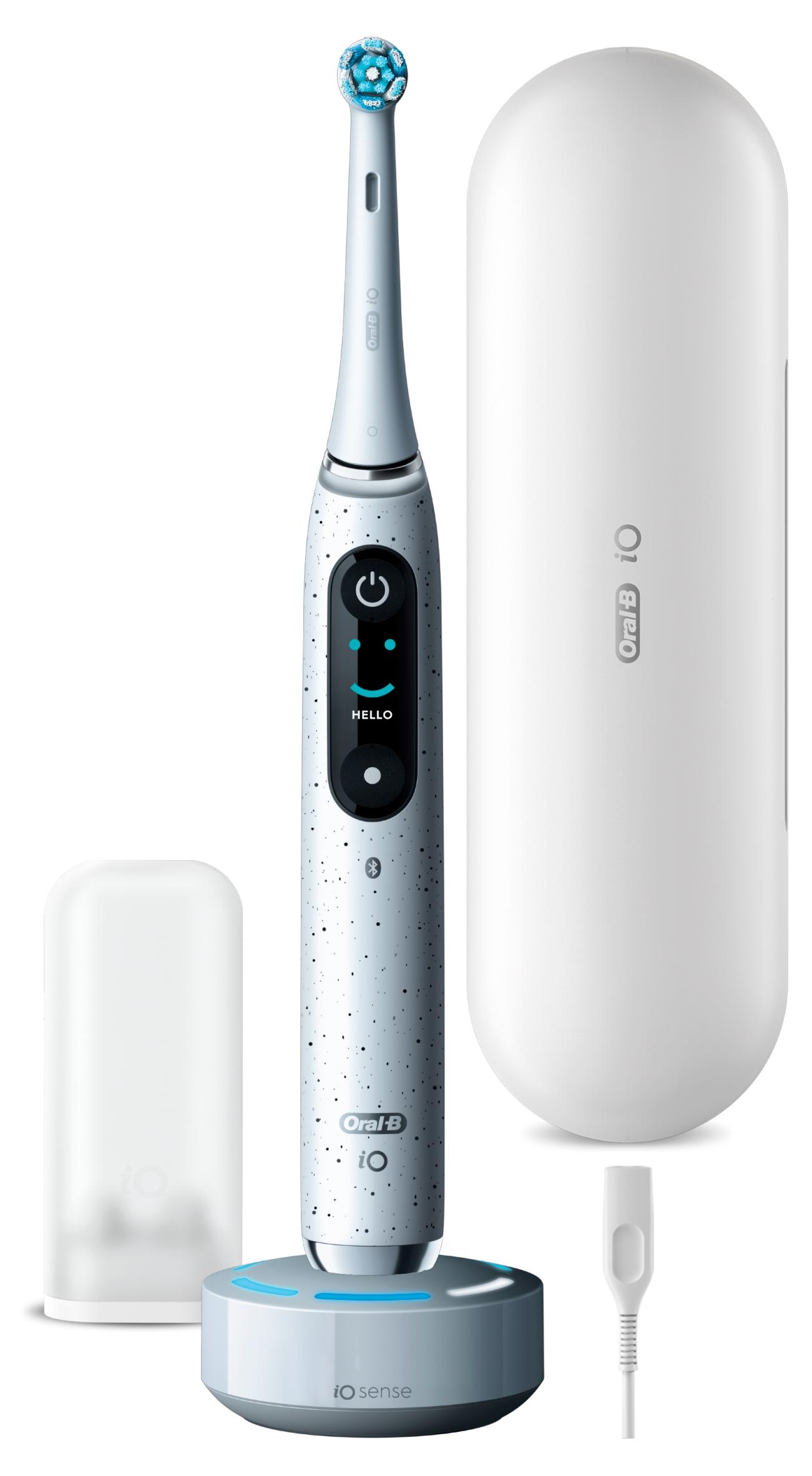 Oral-B Io 10 Weiße Magnetische Zahnbürste mit Drucksensor Ai Schutz iO10