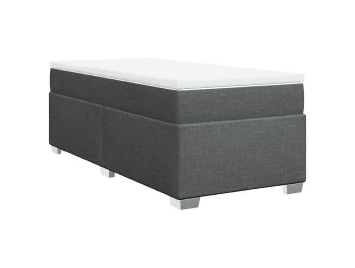 vidaXL Boxspringbett mit Matratze Dunkelgrau 80x200 cm Stoff