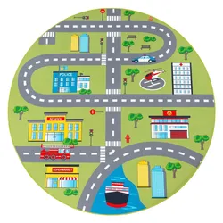 TT Home, Spielteppich + Spielmatte, Kinderzimmerteppich Teppich Junge Mädchen Kinderteppich Baby Rutschfest Strasse (160 cm)