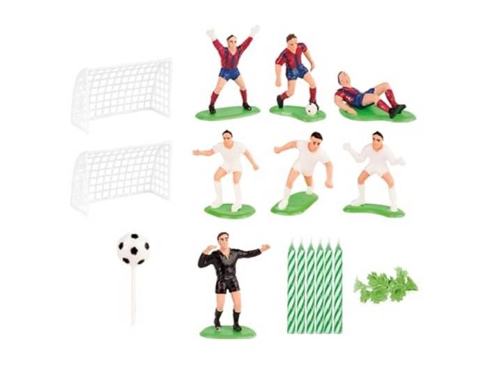 dekora Decoratieve Verjaardagskaarsen Geurloos PVC Voetbalset Met 10 Kaarsen Voor Taarten Aantrekkelijk Ontwerp