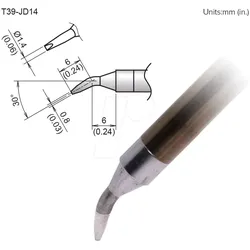 HAK T39-JD14 - Aktiv-Lötspitze T39-JD14, 1,4 mm, gebogen, Meißel