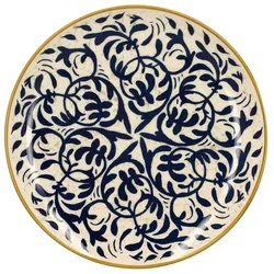 NOVASTYL - Heraclee 27cm Blauer Steingut-Teller mit Dekor.