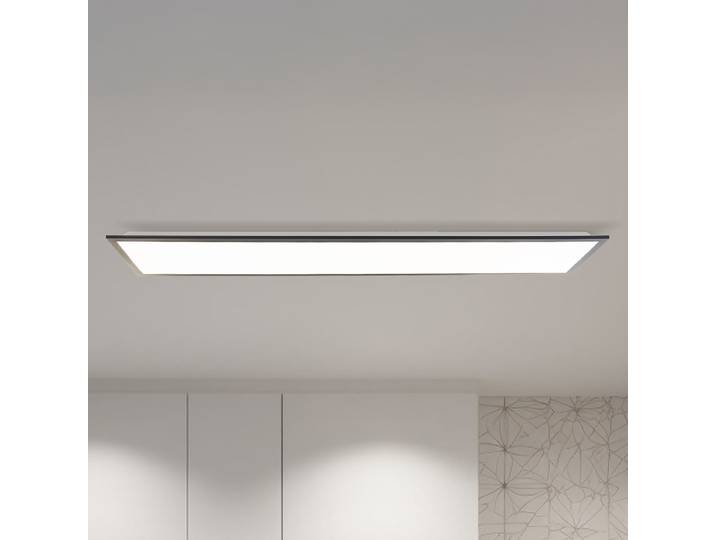 Plafonnier LED 120 x 5cm Noir/Noir Aluminium verni Plastique ABS LED Module LED