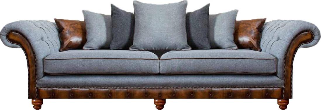 Moderne Grau Zweisitzer Sofa Couch Möbel Polstersitz Chesterfield