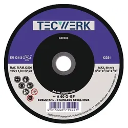 Tecwerk, Sägeblatt, Trennscheibe Action D125x1mm gerade INOX Bohrung 22,23 mm