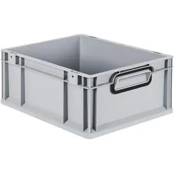 Proregal Eurobox NextGen Color, HxBxT 17x30x40cm, 16 Liter, Griffe schwarz zu, Grau, Eurobehälter, Transportbehälter