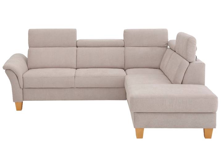 Ecksofa, Luxus-Microfaser Euphoria, Grau, 247×217 cm, Ottomane Rechts, Klassisch, Home Affaire