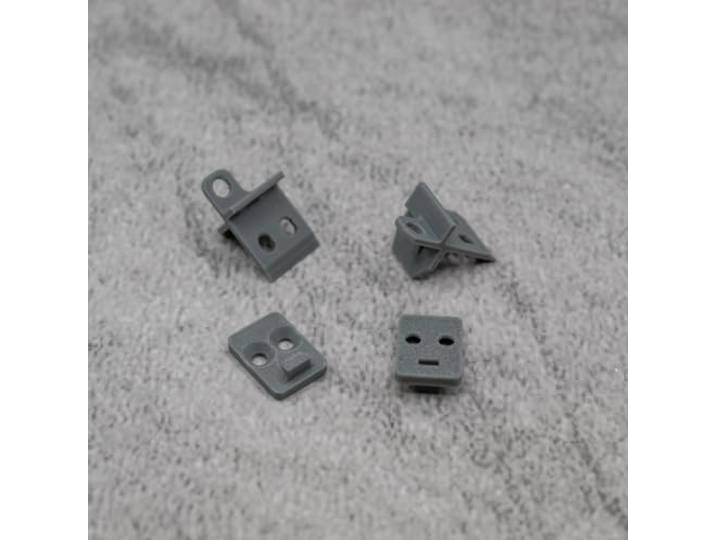 ULEIVA Kit de fixation de tringle de traction + 2 embouts gris de rechange compatibles avec IKEA KVARTAL - Pièce de rechange pour tringle à rideaux - Gris