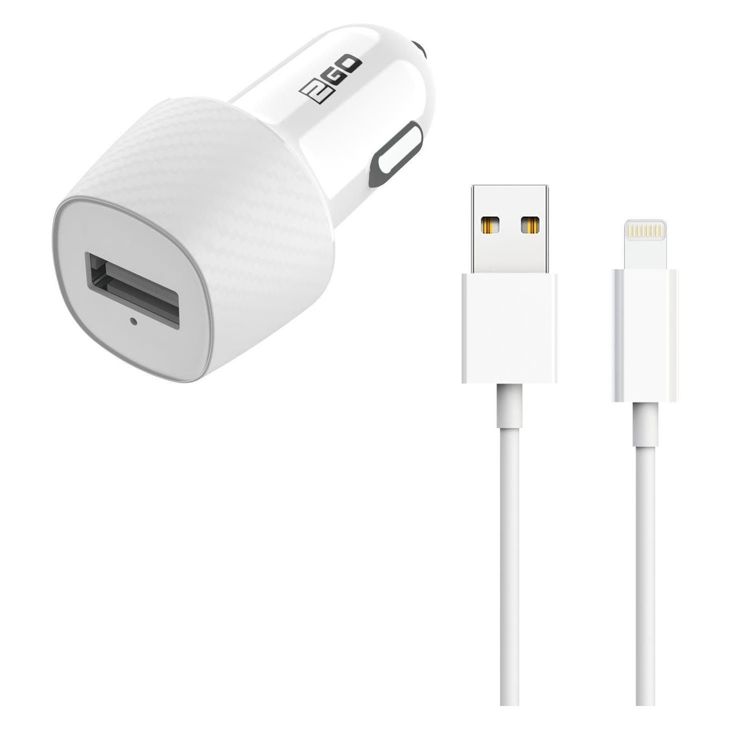2GO Kfz-Ladeset 12V/24V-schw. 1x Univ. USB-inkl. USB auf Lig (797252)